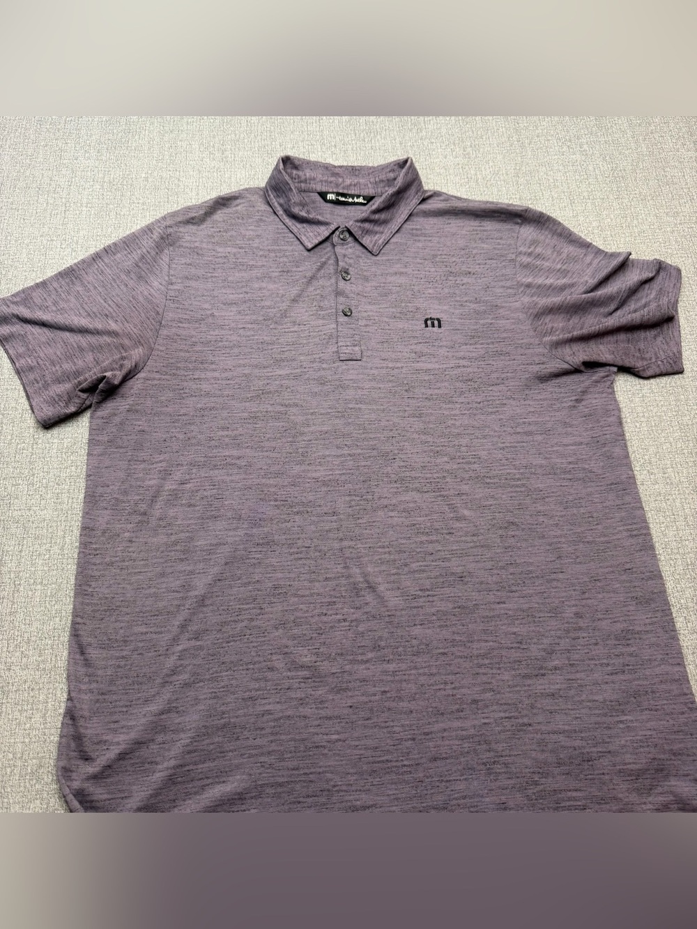 Travis Mathew Purple Heathered Golf Polo Shirt - Picture 7 of 9